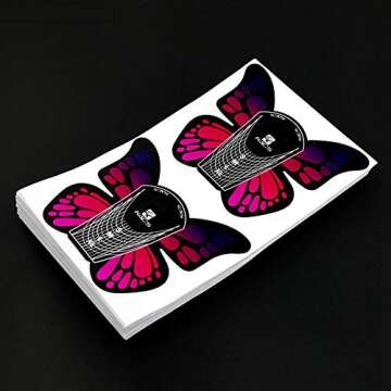 KADS 100pcs in 1 Roll Big Size Butterfly-shape Self Adhesive Gel Nail Extension Nail Forms for Acrylic Nails Tips