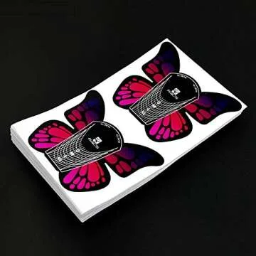 KADS 100pcs in 1 Roll Big Size Butterfly-shape Self Adhesive Gel Nail Extension Nail Forms for Acrylic Nails Tips