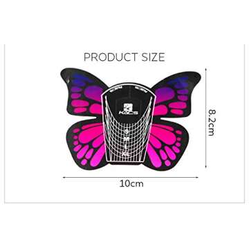 KADS 100pcs in 1 Roll Big Size Butterfly-shape Self Adhesive Gel Nail Extension Nail Forms for Acrylic Nails Tips
