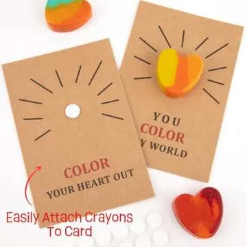 Thigreact Valentines Day Gifts for Kids - 24 Pack Valentines Cards with Heart Shaped Crayons - Valentine Gift Exchange for Boys Girls Toddlers Class Classroom School Party Favors
