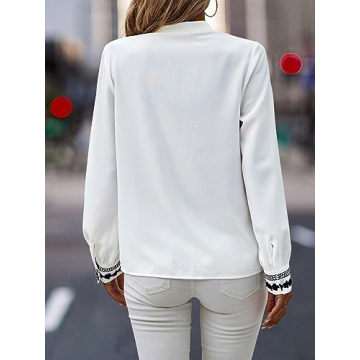 Theenkoln Lace Button Blouse for Women - Stylish Office Wear