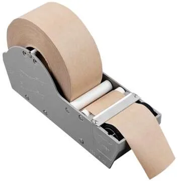 BrandingTape® Water Activated Tape Dispenser, Simple and Easy to use Desktop Packing Tape Dispenser for Secure Shipping, Storage or Packaging Needs. Light Grey Color.