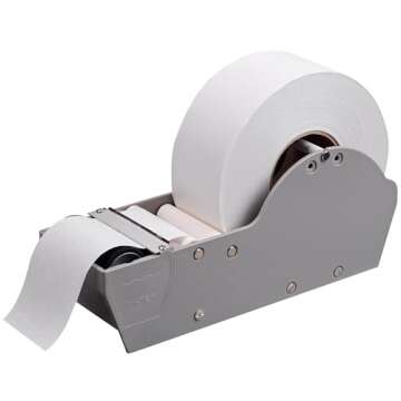 BrandingTape® Water Activated Tape Dispenser, Simple and Easy to use Desktop Packing Tape Dispenser for Secure Shipping, Storage or Packaging Needs. Light Grey Color.