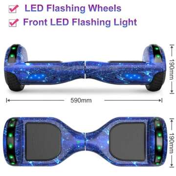 SISIGAD Hoverboard for Kids Ages 6-12, with Built-in Bluetooth Speaker and 6.5" Colorful Lights Wheels, Safety Certified Self Balancing Scooter Gift for Kids