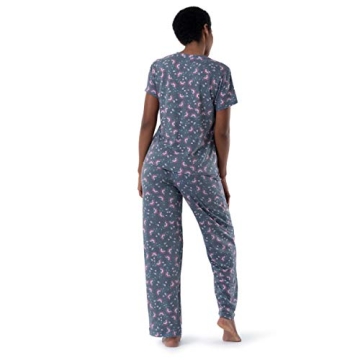 Floral Short Sleeve Tee & Pant Pajama Set for Women