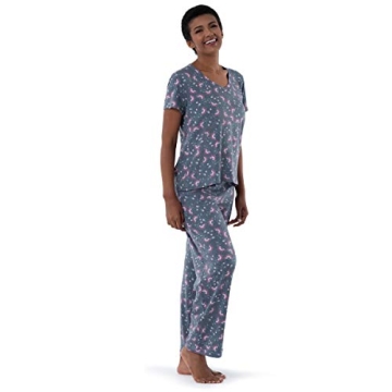 Floral Short Sleeve Tee & Pant Pajama Set for Women