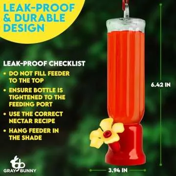 Gray Bunny Hummingbird Feeders 4 Pack Leak-Proof