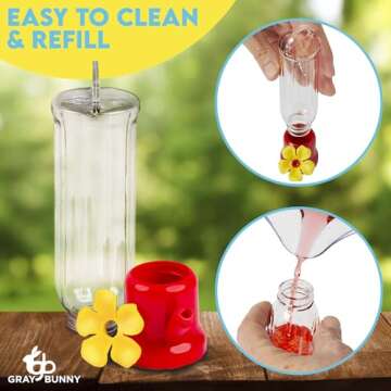 Gray Bunny Hummingbird Feeders 4 Pack Leak-Proof
