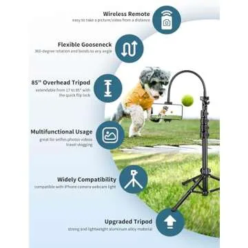 85" Phone Tripod for iPhones Androids with Remote