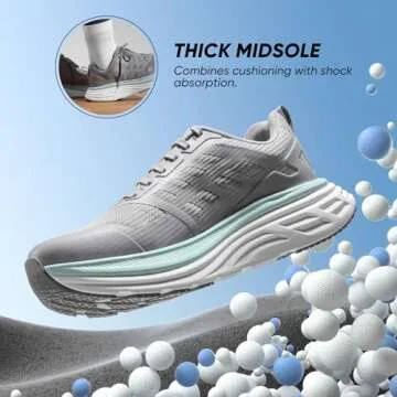 NORTIV 8 Women's Walking Shoes Cushion Running Tennis Shoes ActiveFloat Non-Slip Comfortable Breatha...