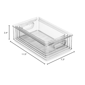 Munfix 16-Piece Organizer Bins Stackable for Storage Solutions