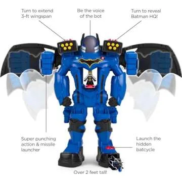 Fisher-Price Imaginext DC Super Friends Batman Toy, Batbot Xtreme Robot Playset, 30 Inches Tall with Figure for Pretend Play Kids Ages 3+ Years​ (Amazon Exclusive)