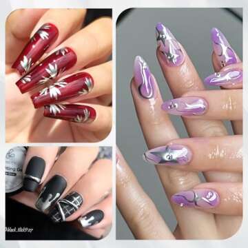 BORN PRETTY Metallic Painting Gel Silver Painted Gel Nail Polish 3D Metal Painting Gel Drawing Mirror Nail Gel Polish Glossy Soak Off DIY Nail Art Manicure Vanish 10ML