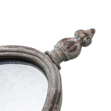 Antique Metal Candle Sconces with Oval Mirror - SOFFEE DESIGN