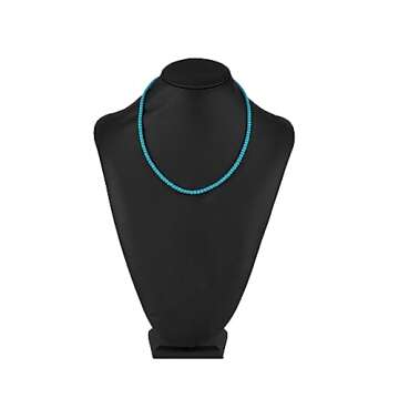 Mixcbe Boho Turquoise Beads Choker Necklace for Women Dainty Turquoise Beaded Necklaces Handmade Gem...