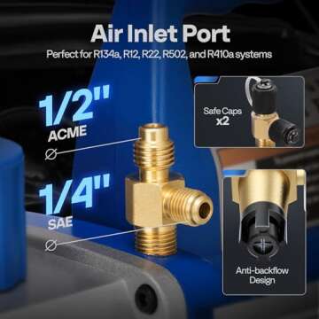 VIVOHOME Efficient Vacuum Pump & Manifold Gauge Kit