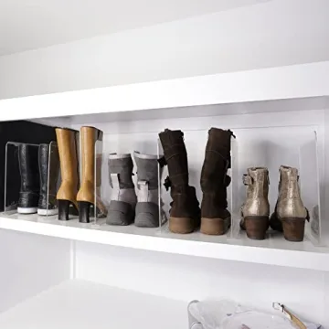 Bee Neat Closet Organization with Acrylic Clear Shelf Dividers - Effortlessly Keep Clothes, Towels, ...