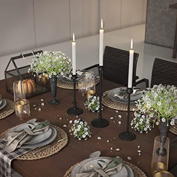 Matte Black Taper Candlestick Holders Set of 3 - Metal Taper Candle Holders for Candlesticks, Candlestick Holders for Taper Candles, Decorative Candle Stick Holders for Taper Candles