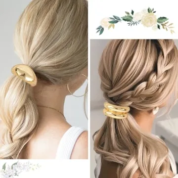 Stylish Metal Ponytail Cuffs - 4PCS Set in Gold & Silver