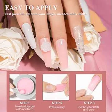 MIZHSE Solid Builder Gel, Nail Sculpture Gel Non-Sticky 4 Colors Nude Clear White Pink Hard Builder Gel Nails UV LED Nail Extension Gel For Nail Salon Home Manicure