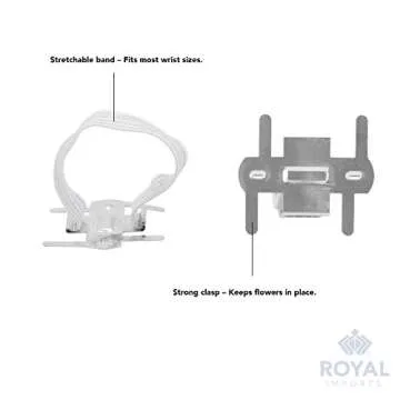 Royal Imports Silver/White Elastic Wrist Bands for Events