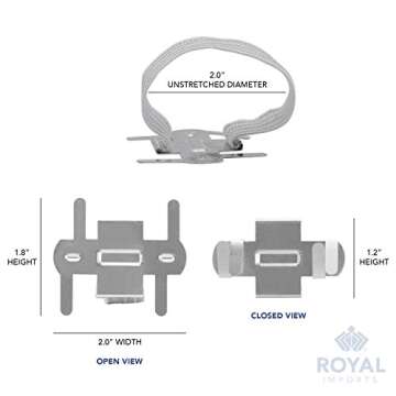 Royal Imports Silver/White Elastic Wrist Bands for Events