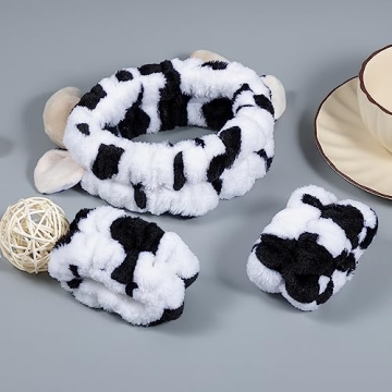 Miroksh Cow Print Face Wash Headband & Wristbands