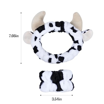 Miroksh Cow Print Face Wash Headband & Wristbands