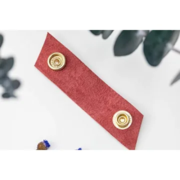 KEYAIIRA - Small Personalized Leather Ear Bud Cord Holder with Gold Snap Closure - earphone wrap charging cable keeper customized wire organizer monogram gift ideas tech and travel accessories