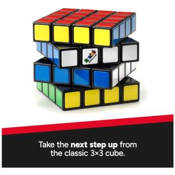 Rubik’s Cube, The Official 4x4 Rubik's Cube Classic Color-Matching Puzzle, Twisting Fidget Toy, Ch...