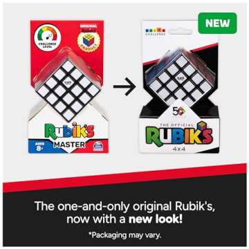 Rubik’s Cube, The Official 4x4 Rubik's Cube Classic Color-Matching Puzzle, Twisting Fidget Toy, Challenging Brain Teaser & Sensory Puzzle, Easter Basket Stuffers, for Ages 8 & Up