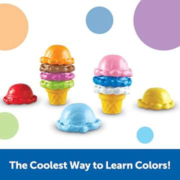 Learning Resources Smart Snacks Rainbow Color Cones - 12 Pieces, Ages 18+ months Toddler Pretend Pla...