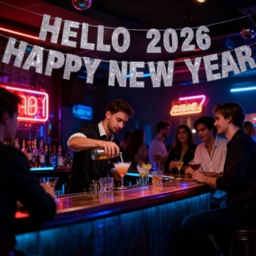 Happy New Year Banner 2026 Glitter Decoration for Parties