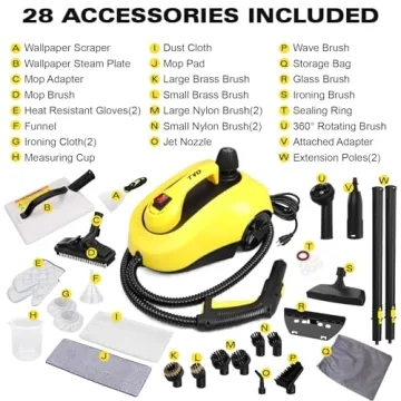 TVD Heavy Duty Steam Cleaner 28 Accessories Eco-Friendly