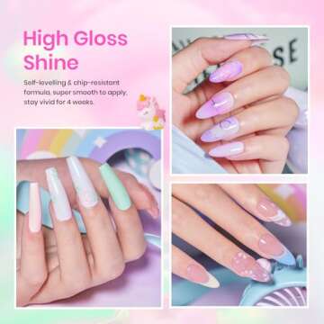 Beetles Gel Nail Polish Set-20 Colors Hot Pink Purple Shimmer Green Unicorn Bright Glitter Manicure ...