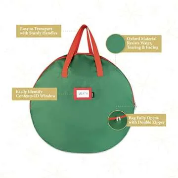 Durable Masirs Christmas Wreath Storage Bag - 2-Pack