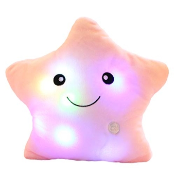 sofipal Creative Twinkle Star Shaped Plush Pillow, LED Night Light Glowing Cushions Stuffed Toys Gif...