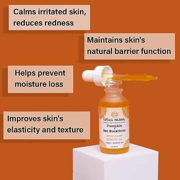 Lotus Moon® - Pumpkin + Sea Buckthorn Beta Glow Facial Oil - Best Anti-Aging Serum for Glowing Skin