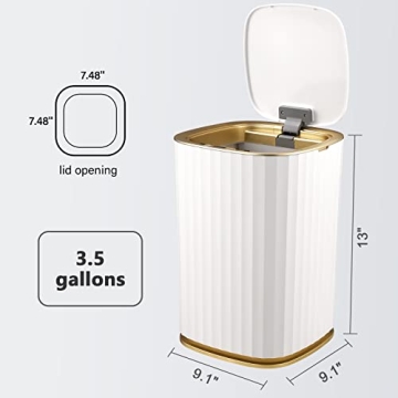 Elegant Motion Sensor Trash Can - ELPHECO 3.5 Gallon Design