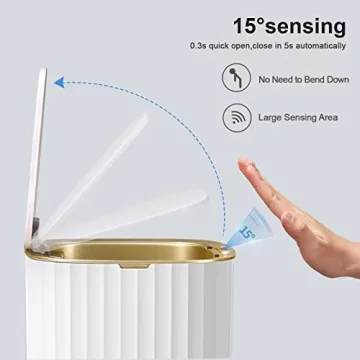 Elegant Motion Sensor Trash Can - ELPHECO 3.5 Gallon Design