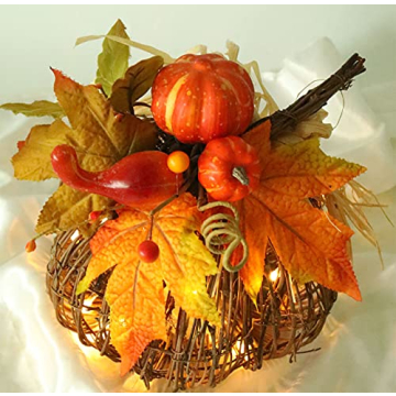 CIR OASES 8Inch Pumpkin Lantern for Thanksgiving & Halloween