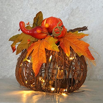 CIR OASES 8Inch Pumpkin Lantern for Thanksgiving & Halloween