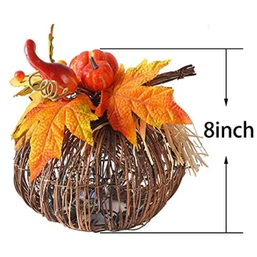 CIR OASES 8Inch Pumpkin Lantern for Thanksgiving & Halloween