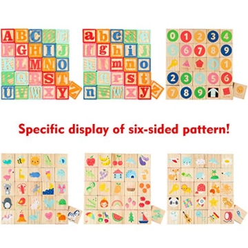 Joqutoys 26 pcs ABC Wooden Blocks for Toddlers