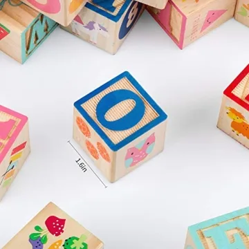 Joqutoys 26 pcs ABC Wooden Blocks for Toddlers