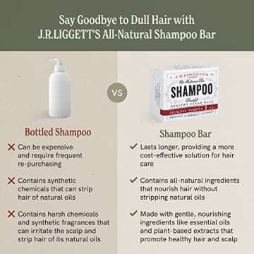 J·R·LIGGETT'S All-Natural Shampoo Bar, Original Formula - Supports Strong and Healthy Hair - Nourish Follicles with Antioxidants and Vitamins - Great for Holiday Gifts & Stocking Stuffers, 3.5 Ounces