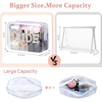 Etercycle Bride Clear Makeup Bag for Brides and Bachelorette Parties