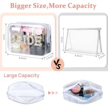Etercycle Bride Clear Makeup Bag for Brides and Bachelorette Parties