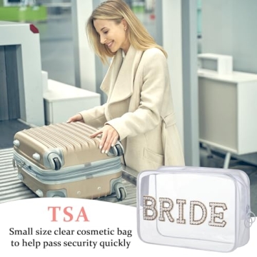 Etercycle Bride Clear Makeup Bag for Brides and Bachelorette Parties