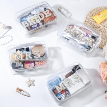 Etercycle Bride Clear Makeup Bag for Brides and Bachelorette Parties